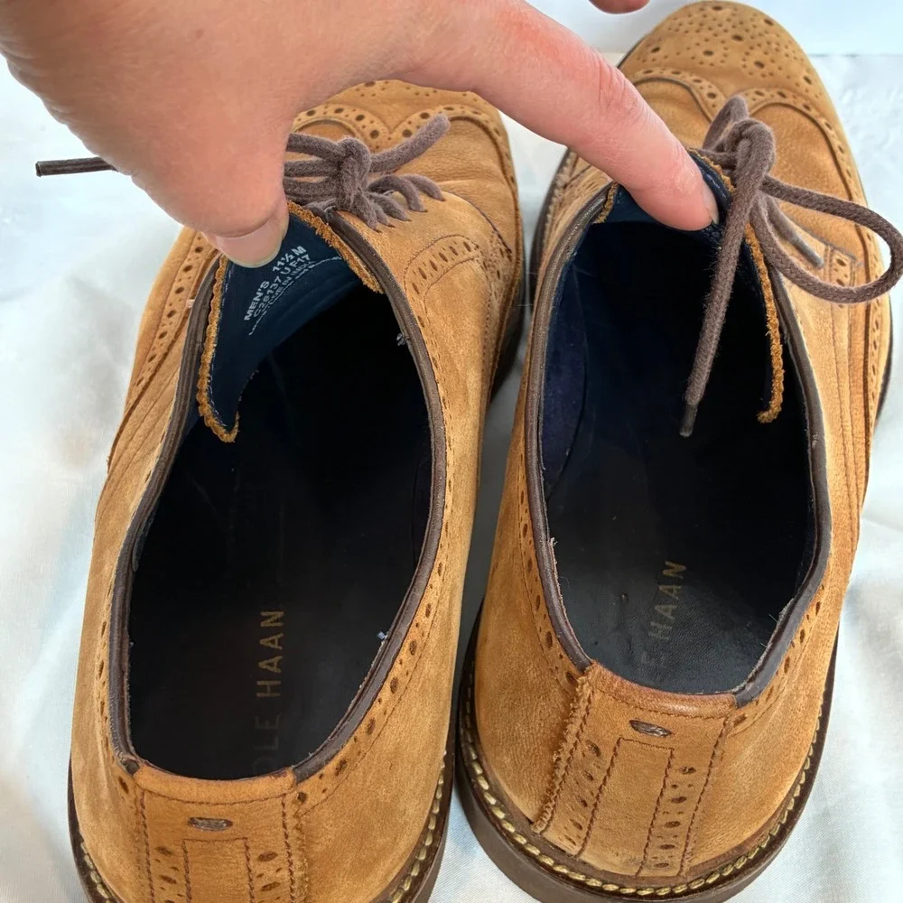 Cole Haan Oxford 11.5 Wingtip Brogue Leather Dress Shoes Preppy Classic Office